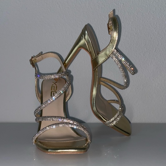 Glam Gold Rhinestone Heels - Picture 3 of 6